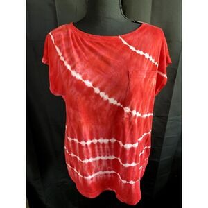 🔥 Chaps Women's Tie Dye Shirt M - Vibrant Orange - Boho Festival‎ Style NWT! 🔥